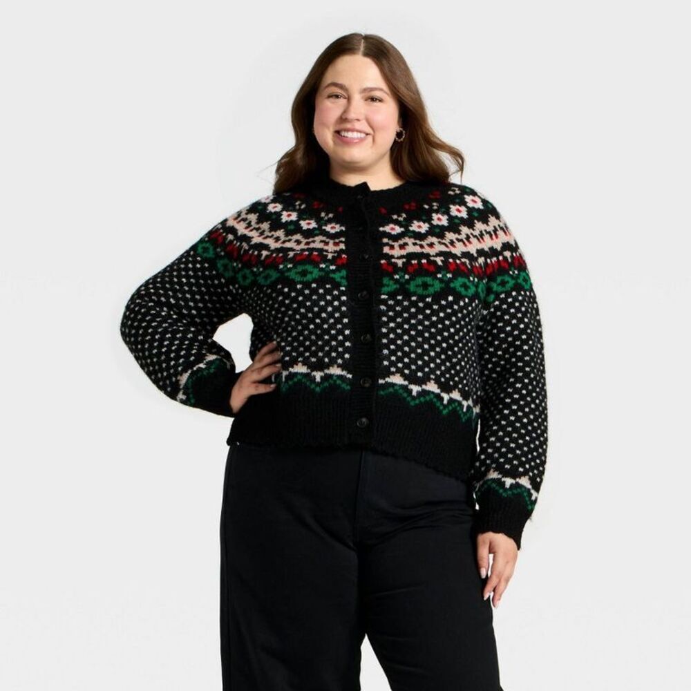 Women's Merriment Cardigan Sweater - Universal Thread Black XXL